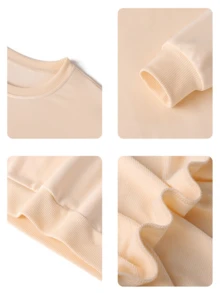 1 pieza Sudadera casual de cuello redondo con estampado de cerezas para niñas, sudadera de manga larga gruesa para estudiantes en otoño/invierno - Albaricoque - Ver 6