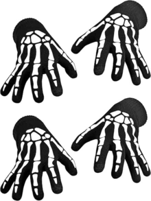 2 Pairs Glow-In-The-Dark Skeleton Touch Screen Gloves, Unisex Adult Halloween Skeleton Costume Accessories