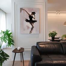Framed [2D Flat] 1pc Ballet Dancers Perform Classic Street Dance Moves Canvas Wall Art - High-Quality Abstract Ballet Art Print For Living Room, Bedroom, Kitchen, Office, Cafe Decor - Perfect Gift For Dance Lovers - Framed(Framed(框架)) - 查看 3