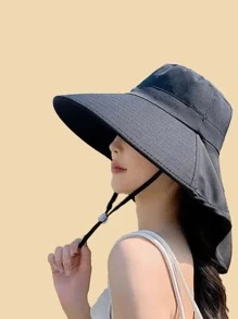 1 件装男女通用钓鱼太阳帽，宽边夏季户外休闲防晒面罩徒步旅行钓鱼帽 - 防曬遮陽帽 - 查看 16