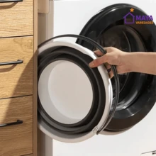 10 Liter Premium Retractable Bucket With Foldable Silicone Handle And Gray Handle For Multipurpose Cleaning Water - Gris - Ver 4