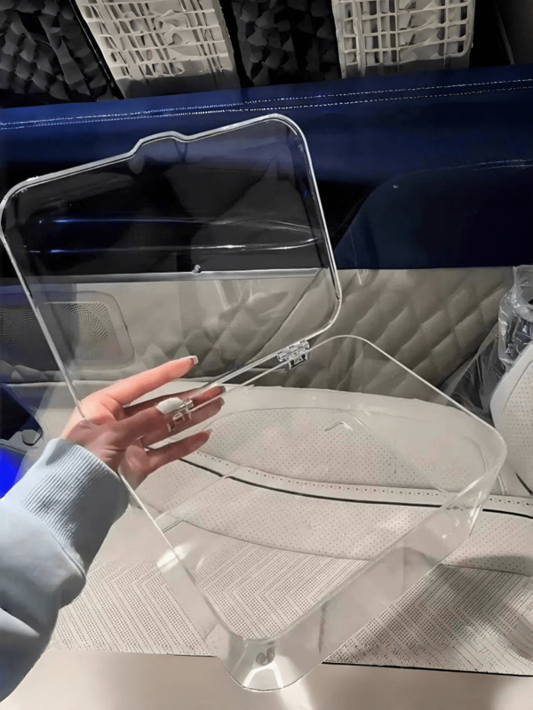 Caixa organizadora de mesa flip-top de 1 peça, caixa de armazenamento transparente de acrílico à prova de poeira para quarto, dormitório, escritório, com tampa