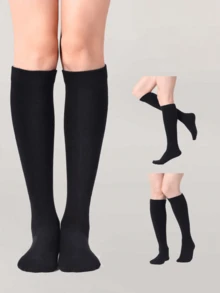 1/2/3/4 Pairs Of Women's Black And White Knee Long Socks, Outdoor Sports Socks, Casual Long Socks, Suitable For Outdoor Sports/Everyday Wear