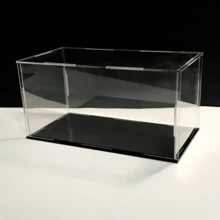 收藏品展示盒组装透明亚克力盒替代玻璃盒用于展示活动人物模型家庭存储和整理玩具 - 黑色 - 查看 3