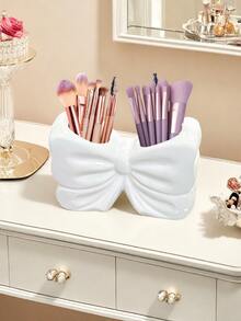 1pc Cute Bow-Shaped Pen Holder - Desktop Organizer Of Makeup Brushes And Office Supplies, Elegant Makeup Brush Storage, Perfect For Creative Decorative Designs For Girls, Students And Girls
