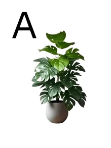 4 Large Artificial Plant Sets, Suitable For Outdoor Use - Broad-Leaved Tropical Rainforest Decoration Christmas Palm Trees, Indoor And Outdoor Potted Plants Throughout The Year, Weddings, Offices, Hotels, Gardens, Shooting Locations, Nordic Style Artificial Trees, Christmas, Grandparents' Day - Multicolor - View 12