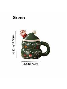 1pc Creative Christmas Ceramic Mug, Cartoon Snowman Design, Large Capacity Water Cup, Gift Box, Women's Christmas Gift, Souvenir, High-Quality Ceramic Coffee/Water Cup, Office Use