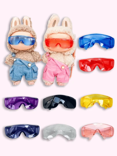 一套娃娃配件 - 眼镜、可更换服装、钥匙扣，适合返校季、娃娃衣橱更新、夏季百搭时尚眼镜和多种颜色透明眼镜