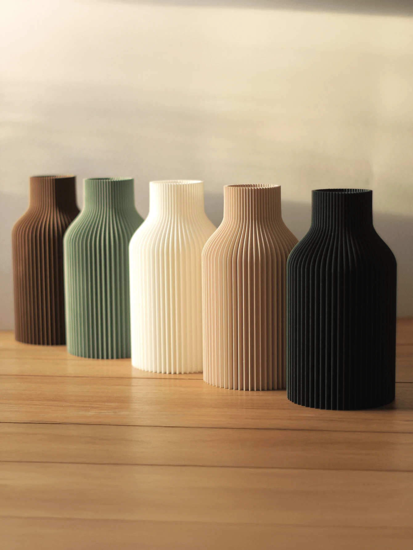 1pc Unique Fluffy Pampas Grass Striped Ceramic Look Plastic Vase Modern Minimalist Beige Tall Cylinder Table Centerpiece Room Decoration Decorative Vase For Living Room Wedding Party Home Decor Flower Vase Glass Vase - Multicolor - View 1