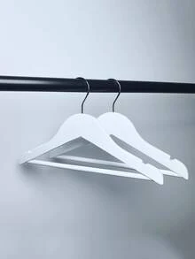 Customized Text/Logo Children's Wooden Clothes Hanger, Non-Slip, No Trace Drying Rack, Baby Clothes Hanger, Household Clothes Storage, Infant Suit Hanger, Personalized Baptism Dress Hanger, Wedding Photography Prop, Boy/Girl Baptism Gift - White - View 6