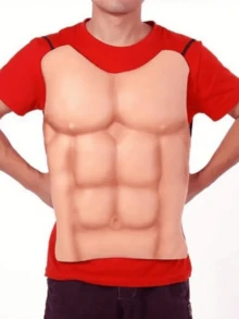 1pc Holiday Party Costume Masquerade Prank EVA Fake Chest & Belly Muscle, Funny Personalized Muscle Block For Men - Multicolor - View 2