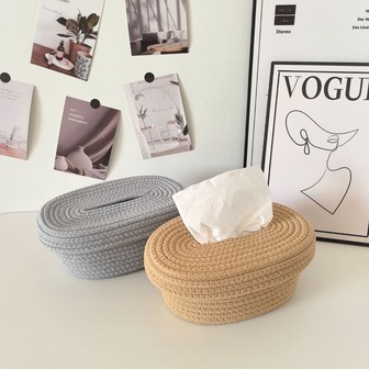 1pc Handwoven Tissue Paper Storage Box, Multiple Colors Available, Tissue Paper Storage Box With Lid, Bohemian Style Decorative Handwoven Box, Tissue Paper Storage Container Suitable For Bathroom, Bedroom, Bookshelf, Living Room, Home, Restaurant, Hotel, Modern Simple Design.