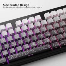 New Topographic Keycaps 4.0 Version Shine Through 133 Key PBT Cherry Profile Side Print Backlit For MX Gamer Mechanical Keyboard