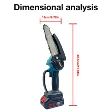 SUBY 1 Set SUBY 6-Inch Cordless Mini Chain Saw With 2 Batteries And 2 Chains, Suitable For Tree Trimming, Home Renovation And Wood Cutting Tools