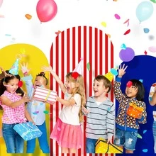 3 Stücke Hochzeit/Geburtstags Party Bogen Hintergrund Abdeckungen, passend für 4ft, 5ft, 6ft Bogen Rahmen, geeignet für Feiern und Geburtstagsfeste (leuchtende Farben)