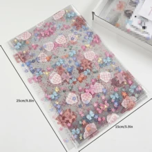 50 个派对礼品包装袋，高端透明包装袋，DIY 小礼品袋，平口防水包装袋，泰迪熊蝴蝶结心形图案礼品袋，适用于圣诞节、情人节、生日、婚礼和派对礼品包装袋。﻿ - 彩色 - 查看 9