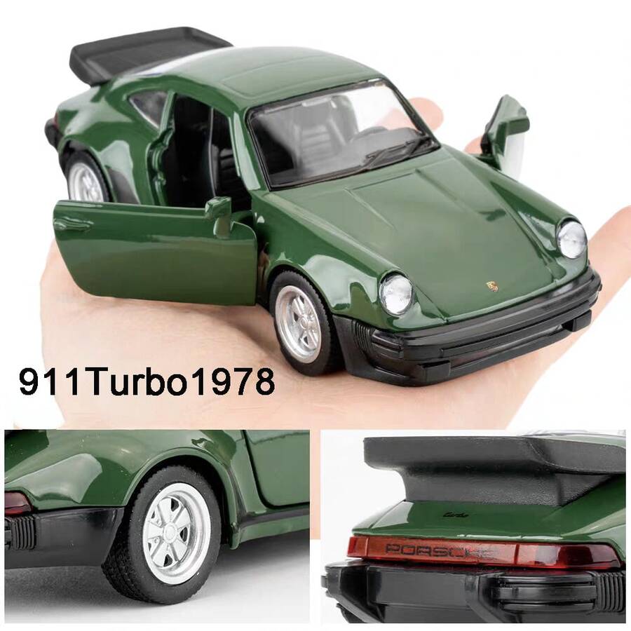 RMZCITY 1:36 比例合金压铸汽车模型 - 1978 款保时捷 911 Turbo，绿色，后轮驱动，行驶平稳，车门可开启，细节逼真，适合作为男孩/女孩的玩具或收藏品/装饰品，是圣诞节、万圣节、生日礼物的绝佳选择。 - 綠色 - 查看 1