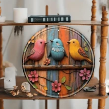 1 pieza Decoración de pared de metal con rama de árbol y pájaro en 2D - 20cmx20cm, metal duradero, de alta calidad y resistente a la intemperie, con agujeros perforados previamente para una fácil instalación, adecuado para decoración interior/exterior, estilo rústico, decoración del hogar al aire libre, arte de pájaros vibrantes, para amantes de los pájaros, habitación de niños, estilo de granja