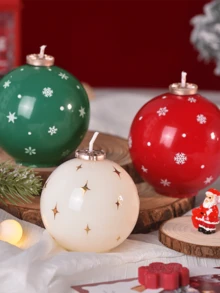 1 قطعة، شمعة كرة عيد الميلاد DIY، شمعة كرة ثلجية عطرية، هدايا عيد الميلاد DIY للأجواء، شمعات ديكور المنزل، زينة المنزل، أجواء احتفالية، هدايا مثالية لديكور غرفة عيد الميلاد