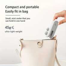 Sellador de aperitivos portátil y mini, recargable por USB, con funciones de sellado y corte, sellador de envasado de plástico para conservar alimentos, sellador al vacío pequeño, adecuado para mantener frescos las patatas fritas, las galletas y los aperitivos para mascotas