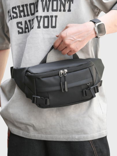 Bolso de pecho/cintura versátil para hombres para negocios, casual, deportes, universidad, moda, minimalista, elegante, transporte, actividades al aire libre, senderismo, motocicleta, ciclismo, pesca, citas, reuniones, fiestas, ropa deportiva