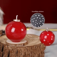 1 قطعة، شمعة كرة عيد الميلاد DIY، شمعة كرة ثلجية عطرية، هدايا عيد الميلاد DIY للأجواء، شمعات ديكور المنزل، زينة المنزل، أجواء احتفالية، هدايا مثالية لديكور غرفة عيد الميلاد