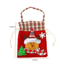 1 szt. torebek na prezenty świąteczne ze ściągaczem i uroczymi świątecznymi postaciami, funkcjonalne do przechowywania prezentów, dekoracji choinkowej i świątecznych scenariuszy na przyjęcie