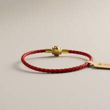 BLKSMTH 18K Gold Plated Leather Style Lucky Four-Leaf Clover Bracelet For Women - Four-leaf Clover/red Gold - View 9