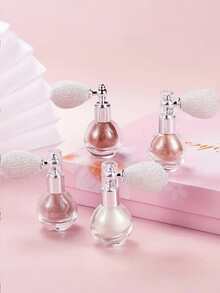 可填充式闪粉高光喷雾瓶，新娘身体闪粉珠光珍珠头发颈部锁骨水钻喷雾，亮片高光，喷枪喷雾，适用于身体、面部、头发、手臂化妆，嘉年华/狂欢节/化装舞会，适合面部轮廓提亮，精致喷嘴设计，轻盈遮盖力 - 彩色 - 查看 1