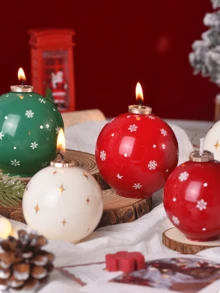 1 قطعة، شمعة كرة عيد الميلاد DIY، شمعة كرة ثلجية عطرية، هدايا عيد الميلاد DIY للأجواء، شمعات ديكور المنزل، زينة المنزل، أجواء احتفالية، هدايا مثالية لديكور غرفة عيد الميلاد