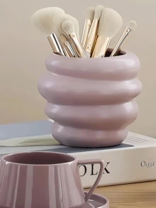 1个蜂蜜罐化妆刷收纳盒，梳妆台整理盒，可收纳眼影刷、眉笔等，高端产品 - 彩色 - 查看 11