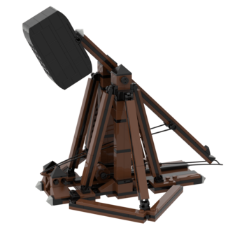全新 MOC 中世纪攻城弹射器积木玩具，益智