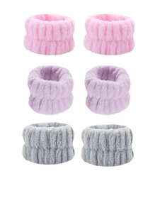 1/2/4件装洁面腕带，防潮，母亲节礼物，面部护理腕带，纯色，洗手间，弹力吸汗洁面头带，化妆头带，面部护理头带，护肤头带，浴室装饰，秋季装饰，返校季发带 - 彩色 - 查看 20