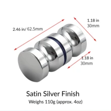 1 Peça Pequena Alça de Alumínio Liga de Vidro, Alças de Porta de Vidro do Chuveiro, Puxadores Deslizantes de Porta do Box do Chuveiro para Salas Úmidas, Mini Puxadores para Porta Deslizante de Cozinha, Ferragem de Gabinete de Furo Único para Vitrines e Portas de Celeiro - Prata - Visão 3