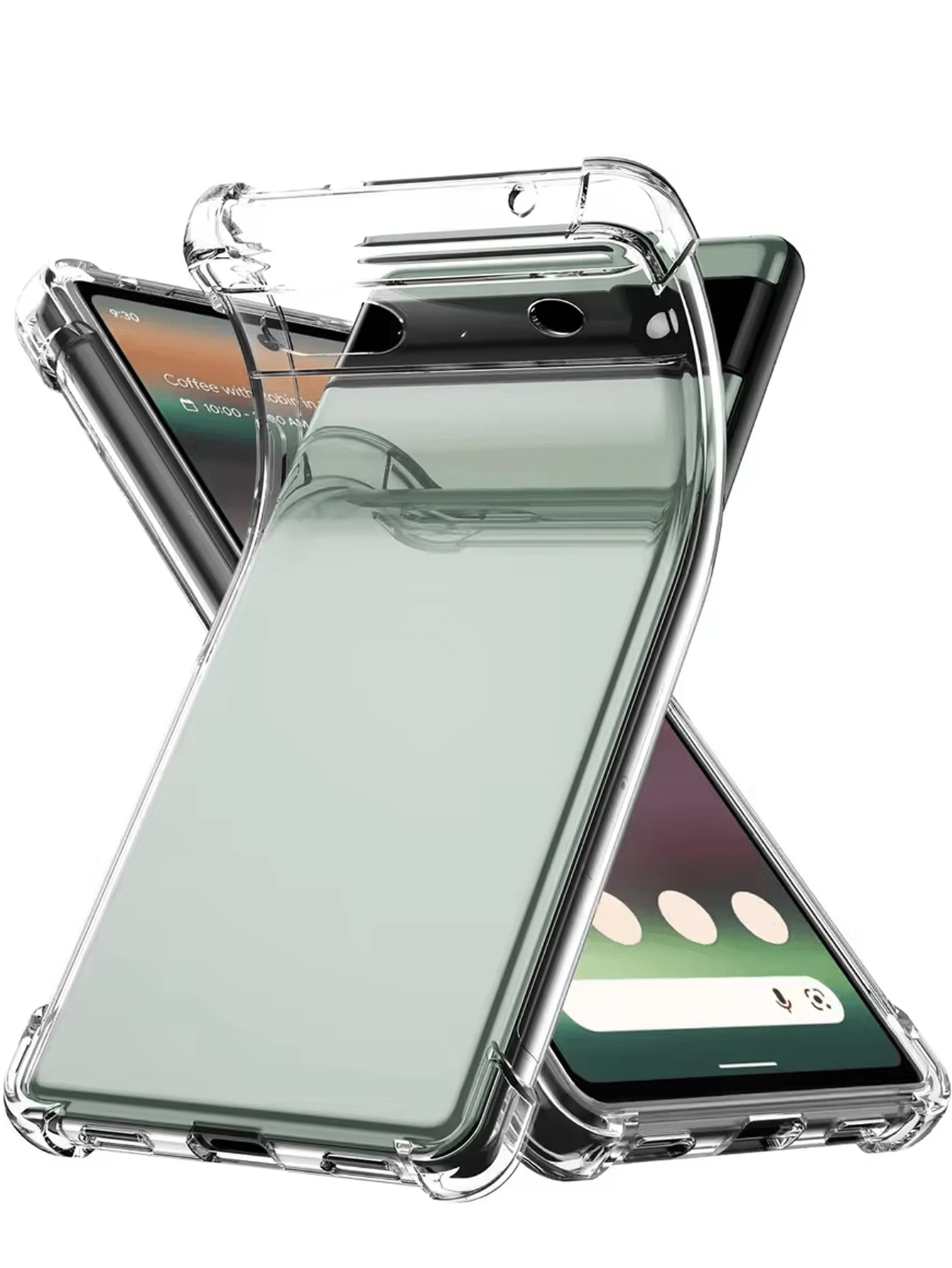 Funda suave de silicona a prueba de golpes para Google Pixel 10 10 Pro 10 Pro XL 9 Pro XL Pixel 9 Pro Pixel 9A Pixel 8 Pro Pixel 8A Pixel 8 Pixel 7 Pro Pixel 7A Pixel 7 Pixel 6A Pixel 6 Cubierta ultrafina transparente - transparente - Ver 1