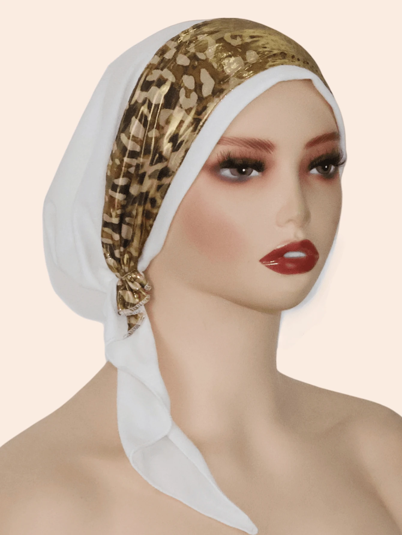 1pc Women's Fashionable Leopard Print Metallic Fabric Hijab Headscarf, Convenient For Home And Daily Wear, Middle Eastern Style, Autumn/Winter