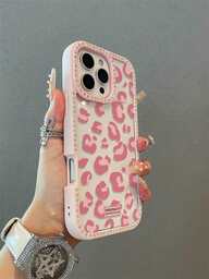 1 pieza Funda de teléfono transparente brillante con estampado de leopardo y rhinestones, compatible con iPhone 16, 16 Pro, 16 Plus, 16 Pro Max, 15, 14, 13 Pro Max, 13, 12, 11, funda de teléfono suave a prueba de golpes y caídas con cobertura completa