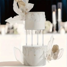1pc Transparent Acrylic Round/Square Wedding Dessert Stand, Wedding Decoration Display Rack - Clear - View 6