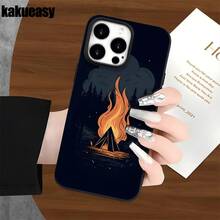 Fundas y carcasas protectoras con diseño de llamas del bosque y orificios grandes, compatibles con phone 16 Pro Max, 16, 15 Pro, 14, 14 Plus/14 Pro Max, 13, 13 Pro, 12 Pro, 11/11 Pro. Regalos para cumpleaños y festividades - Blanco - Ver 8