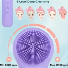 Rechargeable Silicone Facial Cleansing Brush With Heating Massage - Gentle Exfoliation And Deep Cleansing, USB Charging, Available In Pink And Purple