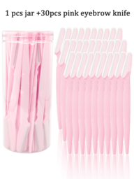 30/12/6/3/1 Set Light Pink Eyebrow Razor Kit, Eyebrow Trimmer/Razor, Callus Remover, Body Hair Removal Trimmer And Facial & Eyebrow Razor Set, Long Handle Blades With Precision Guard, Women's Grooming Tools, Suitable For Daily Use Or Travel, Affordable Price, Can Be Used As Christmas Gift, Cosmetic Tools, Inexpensive Item, Gift, Women's Gift, Christmas Present