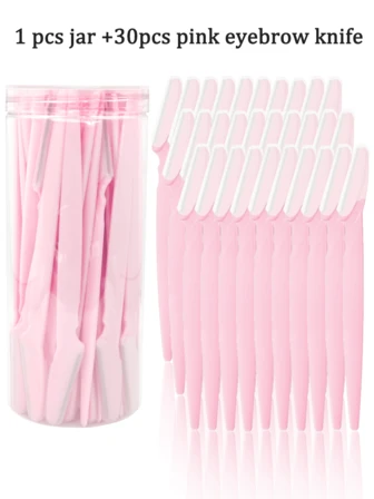 Conjunto de 30/12/6/3/1 peças rosa claro para sobrancelhas e aparador de pelos, incluindo lâmina de barbear, aparador e barbeador para sobrancelhas, ferramenta de dermaplaning esfoliação, aparador de pelos corporais e conjunto de lâminas para rosto e sobrancelhas com cabo longo e capa de precisão. Ideal para uso em viagens ou para presentear. Ótimo custo-benefício, perfeito para lembrancinhas, maquiagem, acessórios de maquiagem, presentes baratos, presentes para mulheres e presentes de Natal.