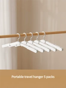 Foldable Clothes Hanger, Multi-Functional Drying Rack, Compact Portable Clothes Hanger, Non-Slip Thickened Damage Free Travel Hanger With Clips, Space-Saving And Easy To Store