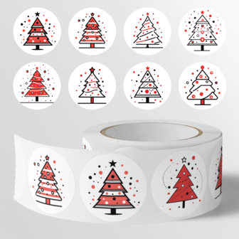 500pcs/Roll Simple Sketch Christmas Tree Stickers, Size: 2.5 Cm / 1.0 Inch. Halloween Stickers, Christmas Stickers. Food Packaging Bag Sealing Labels, Kitchen Supplies Decorative Labels. Children & Teens Stickers, Cute Stickers, Notebook Stickers, DIY Stickers, Scrapbooking Supplies, Christmas Tree Sticker Labels For Art, Crafts, Gifts, Scrapbooks And Stationery Decoration. Round Shape, Disposable, Suitable For Laptops
