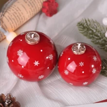 1 قطعة، شمعة كرة عيد الميلاد DIY، شمعة كرة ثلجية عطرية، هدايا عيد الميلاد DIY للأجواء، شمعات ديكور المنزل، زينة المنزل، أجواء احتفالية، هدايا مثالية لديكور غرفة عيد الميلاد