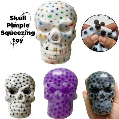 1/4pcs Halloween Toys Tpr Skull Pimple Squeezing Toy Stress Relief 5pcs Squeeze Beads Toys , Beads Popping Toy, Elasticity Squeeze Beads Toys Stress Relief , Squeeze Pimple Toys, Fidget Toys, Squeeze Toys,Sensory Toys , Irritability Toys, For Relaxation, Hand Exercise Toys,Suitable For Birthday, Party Favours,Soft ,Party Bag Fillers Toys