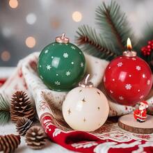 1 قطعة، شمعة كرة عيد الميلاد DIY، شمعة كرة ثلجية عطرية، هدايا عيد الميلاد DIY للأجواء، شمعات ديكور المنزل، زينة المنزل، أجواء احتفالية، هدايا مثالية لديكور غرفة عيد الميلاد