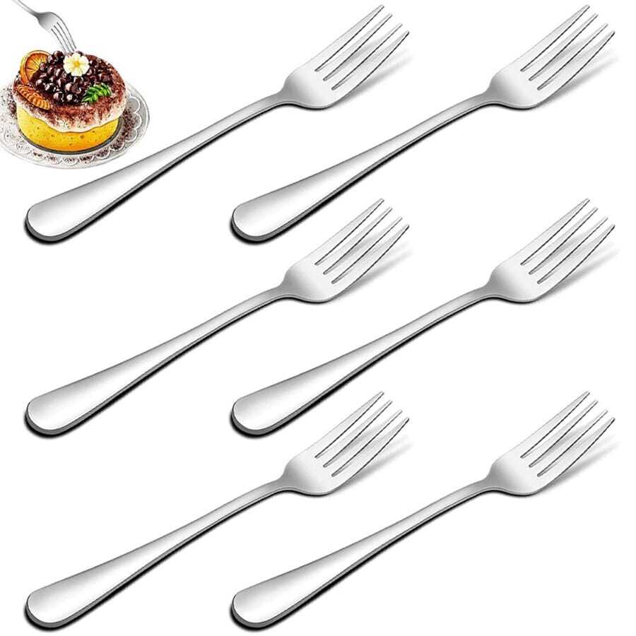 1/3/6/12 Peças Garfos de Sobremesa, 17 cm de Comprimento, Conjunto de Garfos de Pastelaria de Aço Inoxidável, Garfo de Frutas, Mini Garfo de Bolo, Garfo de Aperitivo, Adequado para Uso Familiar, Casamento, Festa, Café, Restaurante, Pode ser Lavado na Máquina de Lavar Louça, Suprimentos para Festa de Natal, Suprimentos para Festa de Halloween - Multicolorido - Visão 1