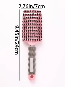 Cepillo de pelo de cerdas de jabalí con arco grande hueco, adecuado para hombres y mujeres, con función de masaje del cuero cabelludo, se puede usar para cabello seco y húmedo, fácil de transportar. Es un regalo ideal para el Día de San Valentín y el Día de la Madre. - Multicolor - Ver 14