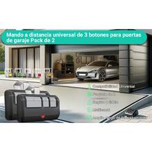 2PCS Controlador de Puerta de Garaje,Controlador de Puerta Eléctrica, Control Remoto de Abridor de Puerta de Garaje,Compatible con Abridores de Puerta de Garaje LiftMaster/Chamberlain/Craftsman - Negro - Ver 8